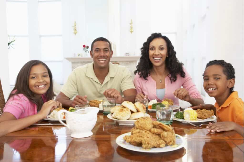 Family Having A Meal Together At Home