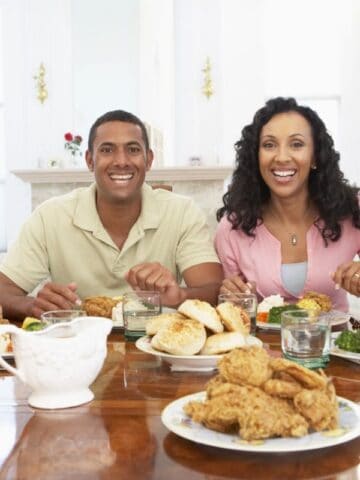 Family Having A Meal Together At Home