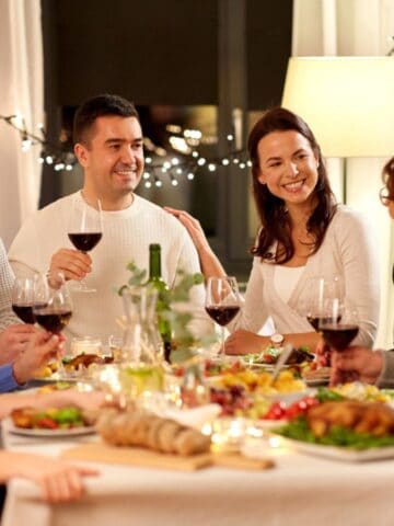 Family on a dining table.