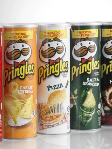 Different flavors of Pringles.