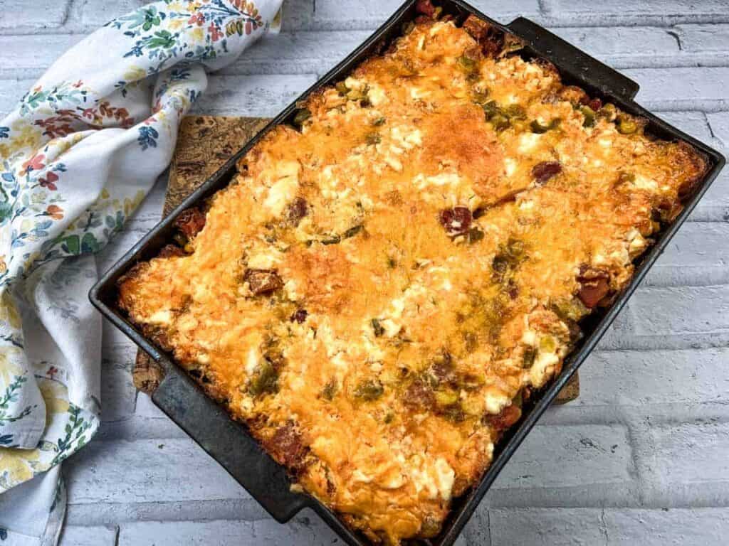 A pan of John Wayne Casserole.