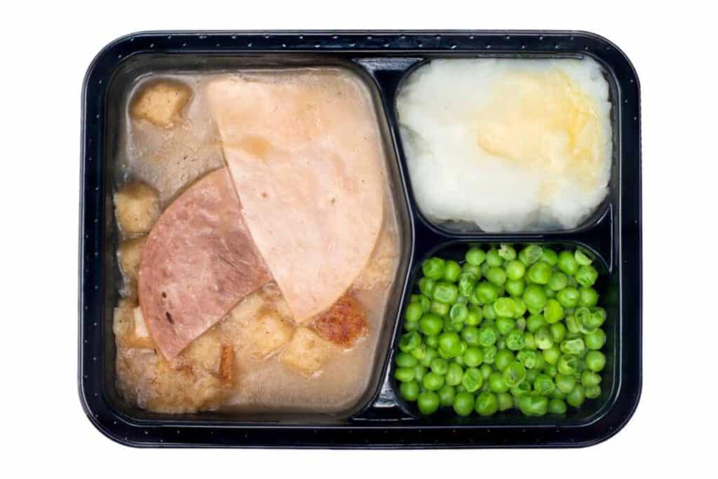 Prepacked TV dinner