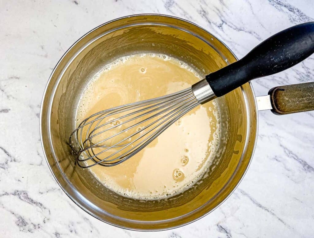 Whisk constantly while it cooks until everything melts.