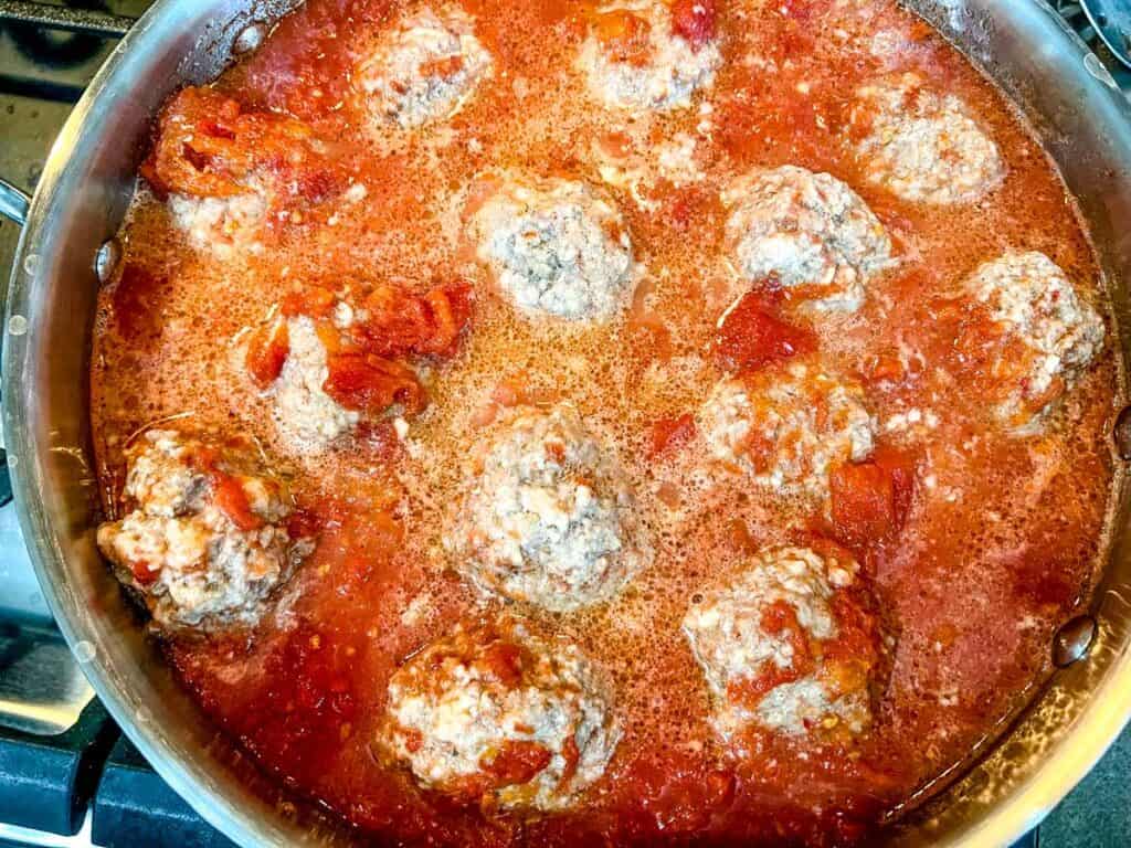 Cook in red marinara sauce.