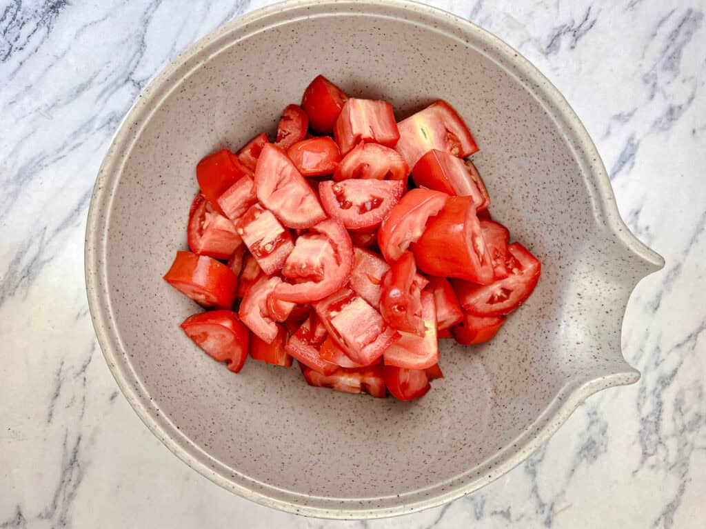 Sliced tomatoes.