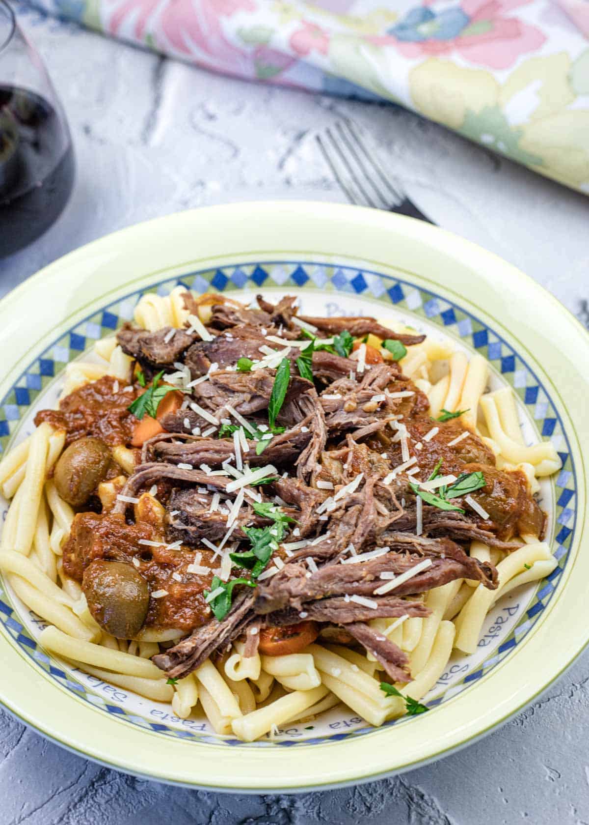 Slow Cooker Italian Pot Roast Pasta Retro Recipe Book