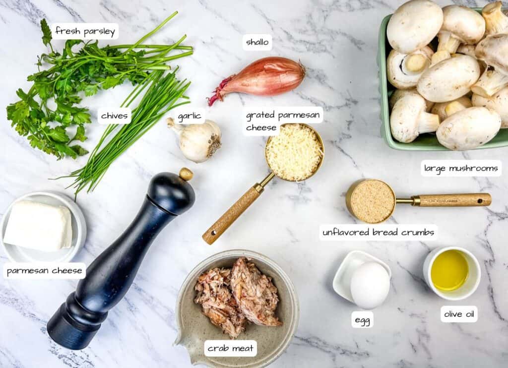 Crab Stuffed Mushroom ingredients