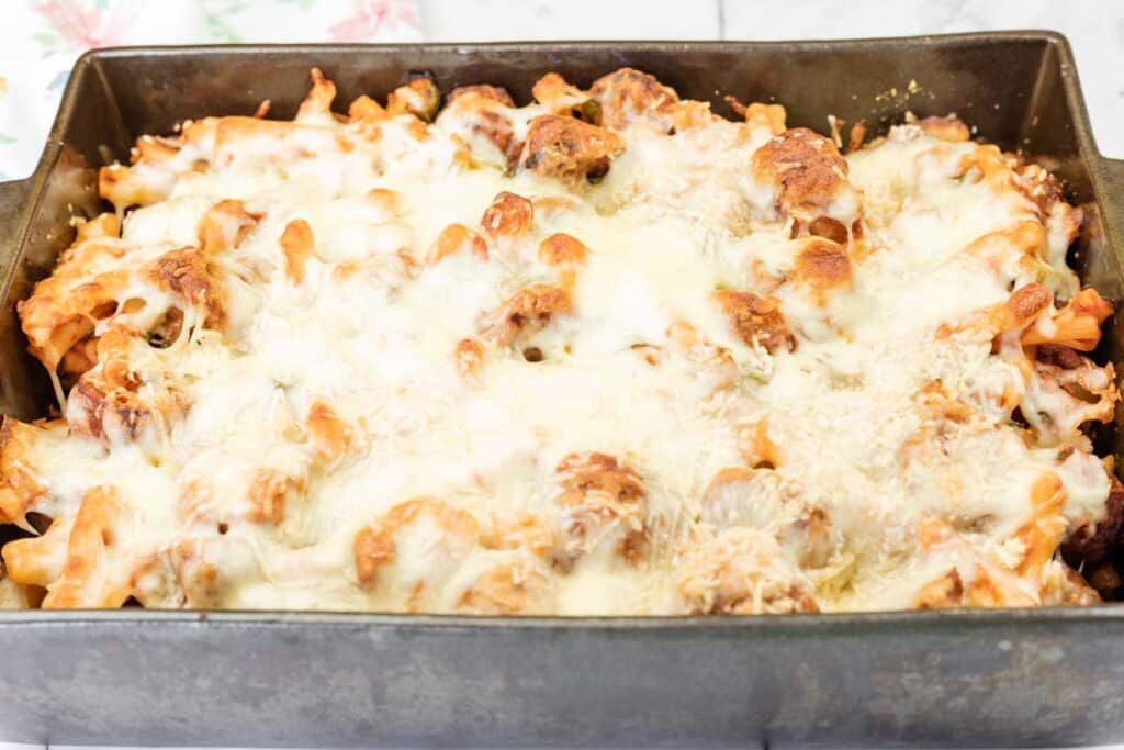 Bake for another 10 minutes until the cheese is bubbling and lightly browned.